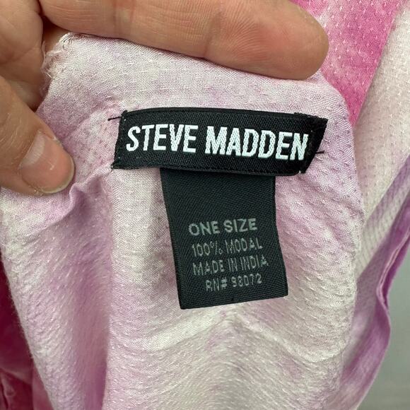 Steve Madden Pink Cream Tie Dye Scarf Oblong Gauzey Fringed Lightweight‎ - Picture 2 of 8